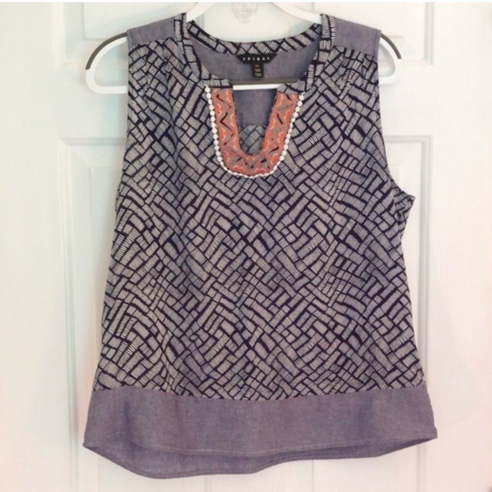 THML Women Black Sleeveless Blouse S